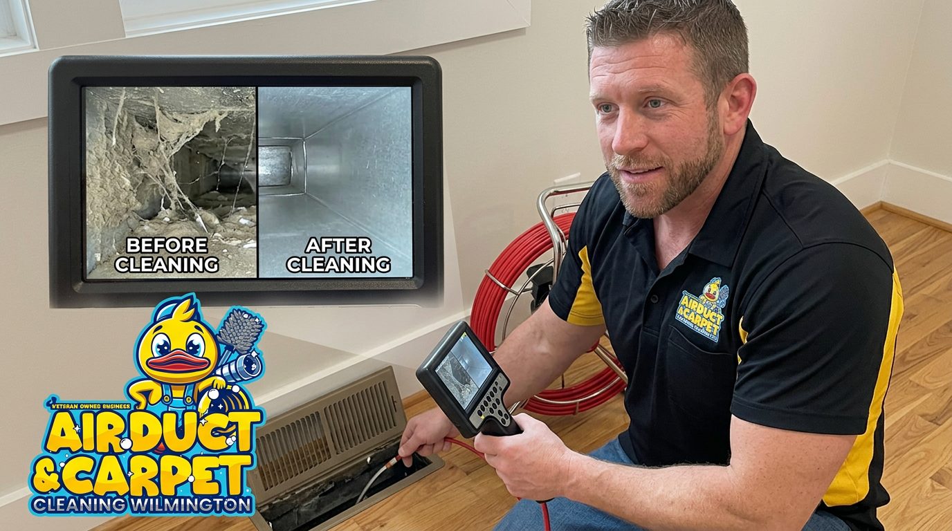 Camera inspection inside air ducts in Wilmington NC